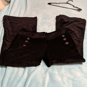 Wide leg black corduroy pants